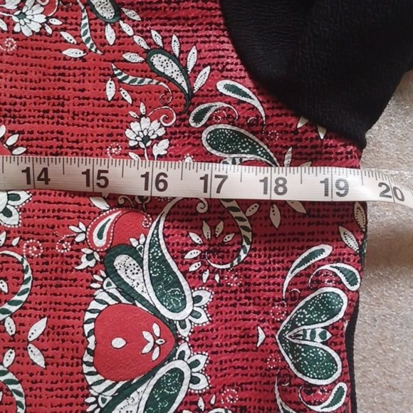 ZARA Short Sleeve Top Baroque Red Black M - Picture 5 of 6